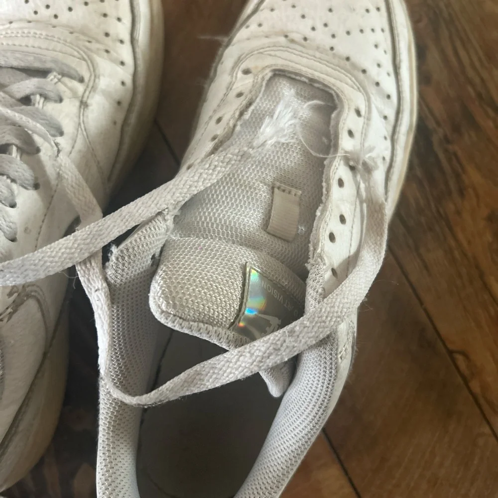 Nike Women's White Sneakers with Iridescent Swoosh - Picture 5 of 5